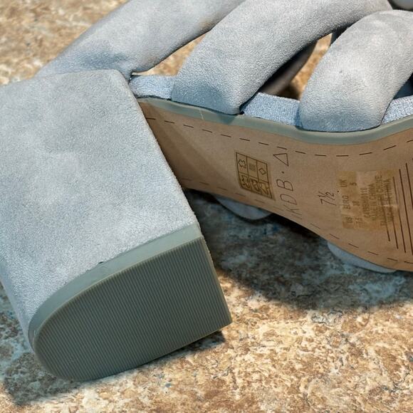 Kelsi Dagger Brooklyn Periwinkle 100% Leather Mell Mule Heeled Sandals Size 7.5 - Picture 7 of 10